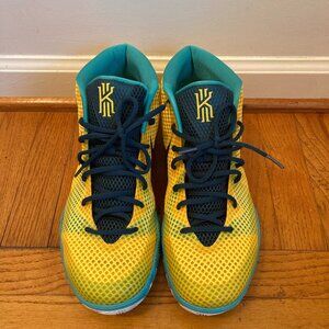 Nike Kyrie 1 Letterman Tour Yellow University Gold Teal Men's Size 13